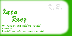 kato racz business card